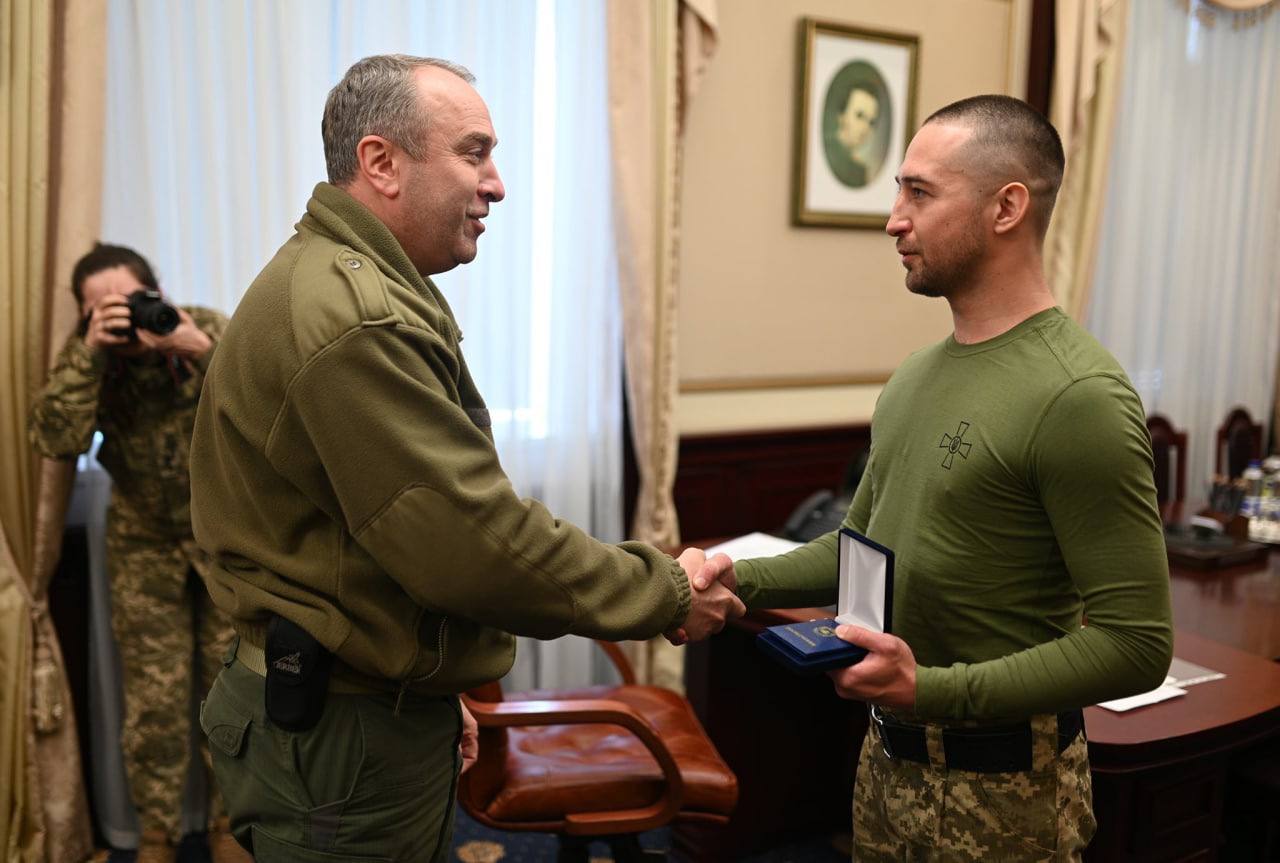 Border guard Roman Hrybov from the island of Zmiiny