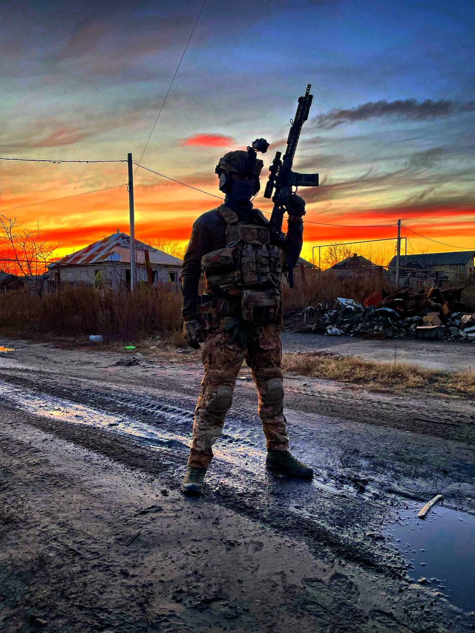 Sunset over Donbas, a scene “Tayets” appreciates. Photo provided by the hero