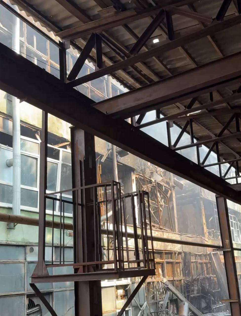 A Russian loitering munition destroyed the workshop where the shirts were printed. Photo provided by the hero