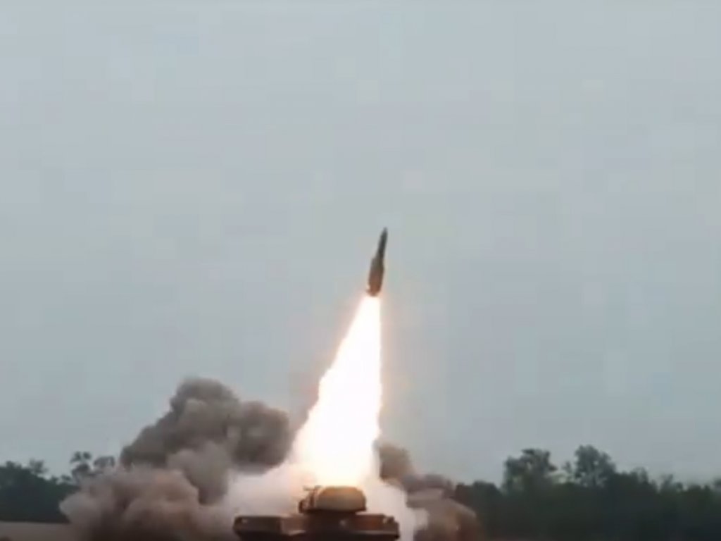 Launch of the anti-aircraft missile of the Buk-M1 complex, August 2022.