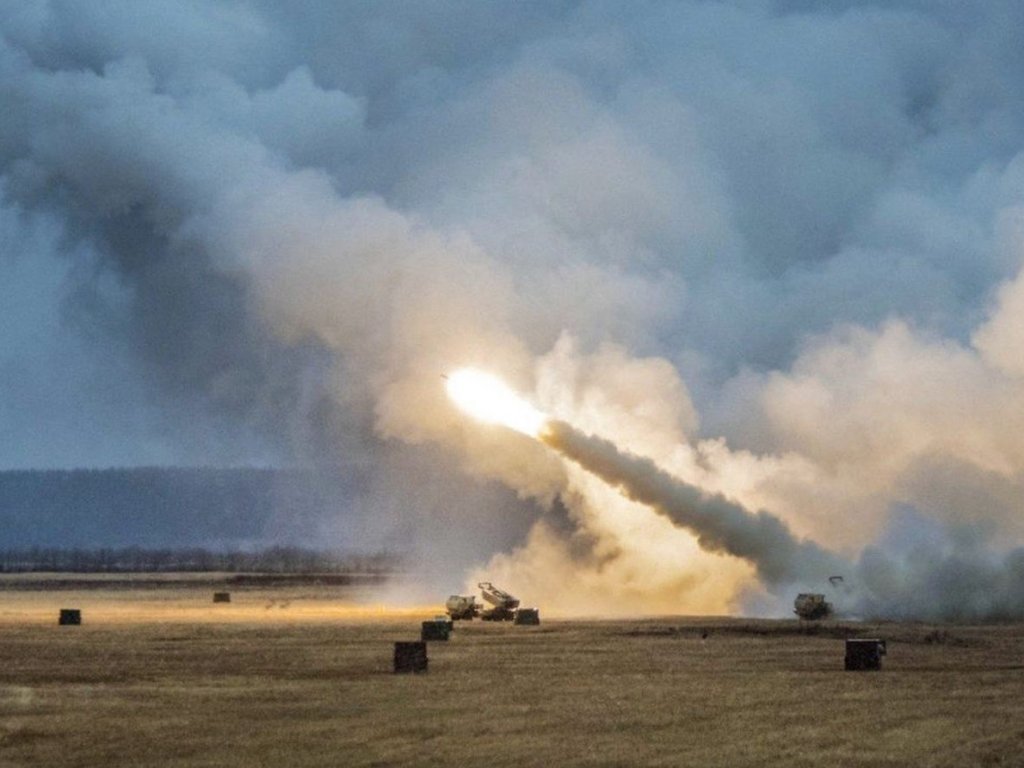 Shot from the HIMARS artillery system