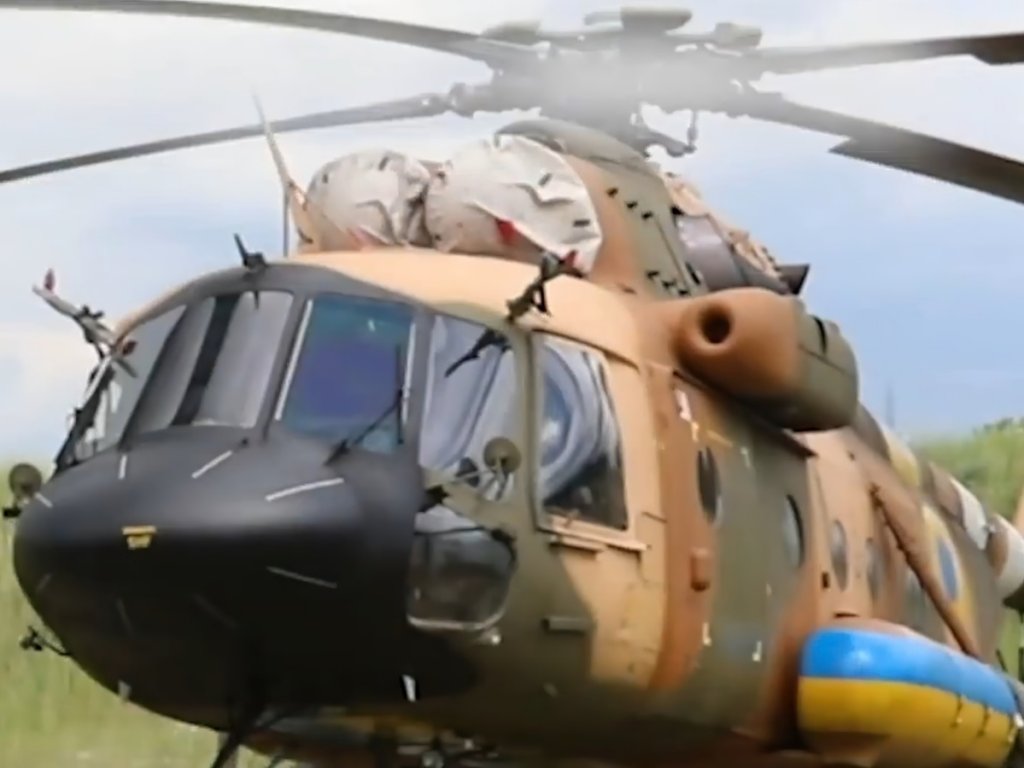 The Russian-made Mi-17 helicopter is in the service of the Armed Forces of Ukraine. May 2022.