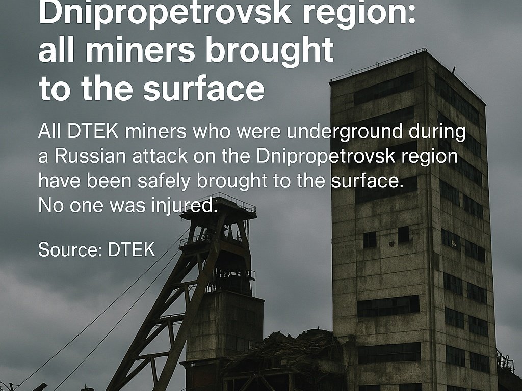 Russian attack on a coal mine in Dnipropetrovsk region