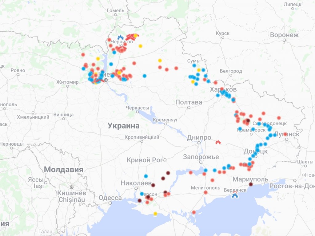 Карта боевых действий 7 мая