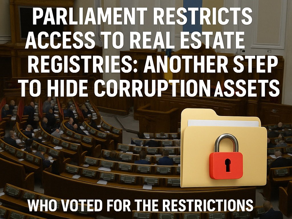 Parliament restricts access to real estate registries: another step to hide corruption assets