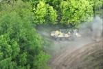 Soldiers of the KRAKEN special forces hit a Russian armored personnel carrier from a MATADOR grenade launcher