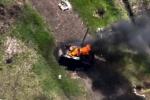 The military showed how a Russian tank explodes. A pillar of fire nearly hit a drone