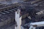 Footage of a damaged railway bridge near Melitopol appeared